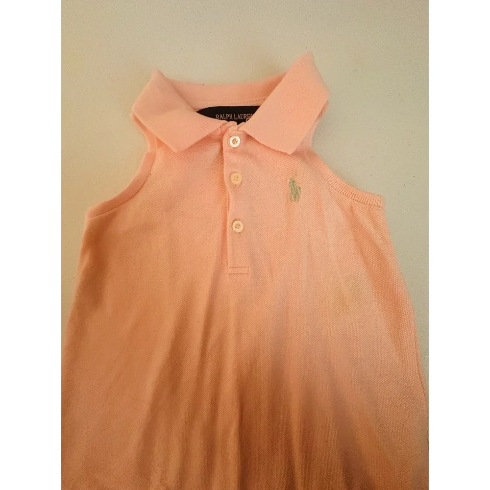Ralph Lauren Girls 12M 2pc Knit Dress & Bloomers Set Pink Sleeveless